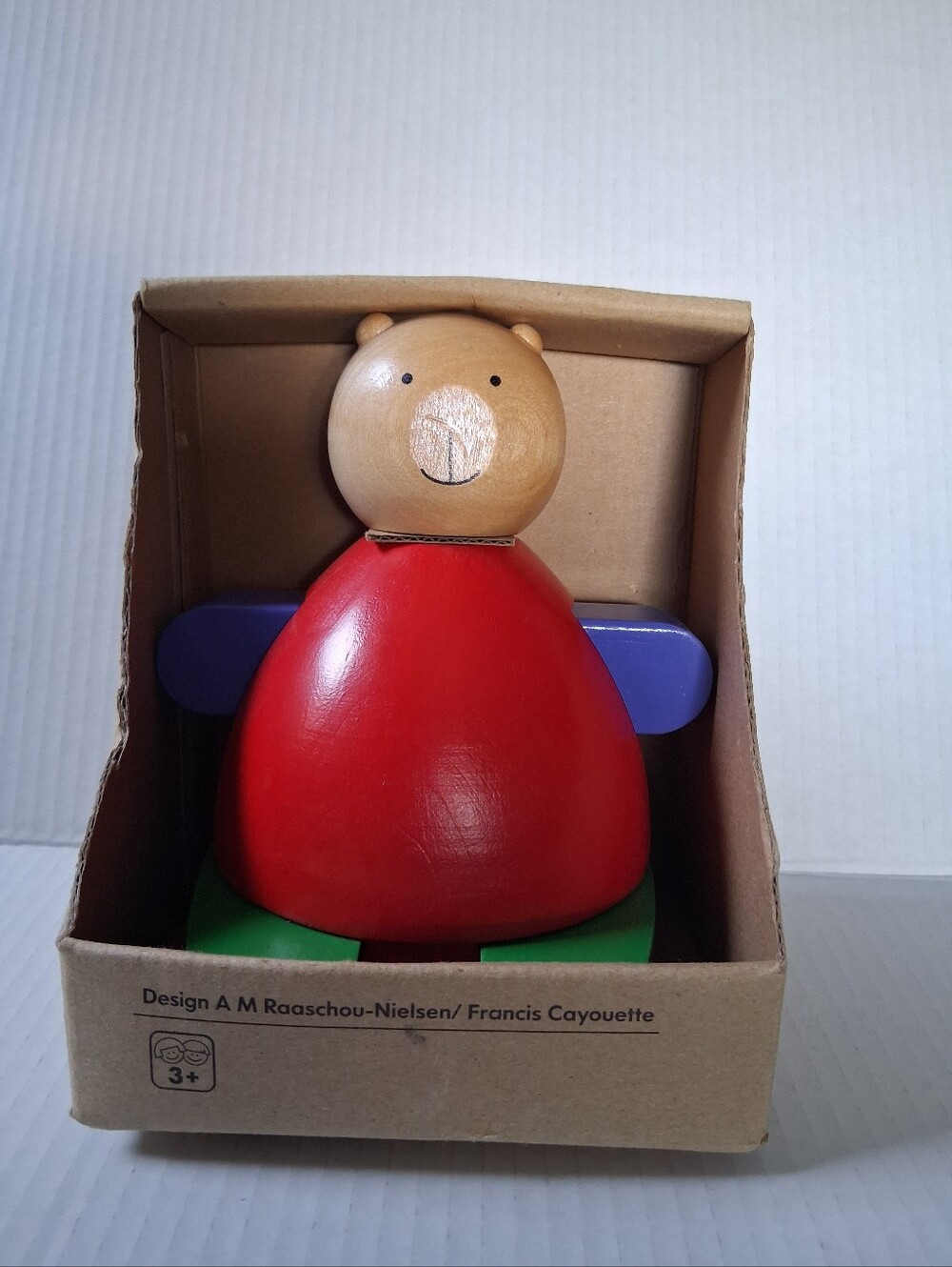 IKEA Mula Wooden Block Bear Vintage Puzzle Stacking Toy New In Box